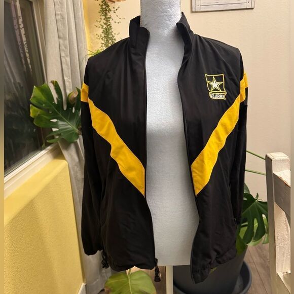 US Army Military Jacket Windbreaker Small Physical Fitness Black Yellow Female - Picture 2 of 4